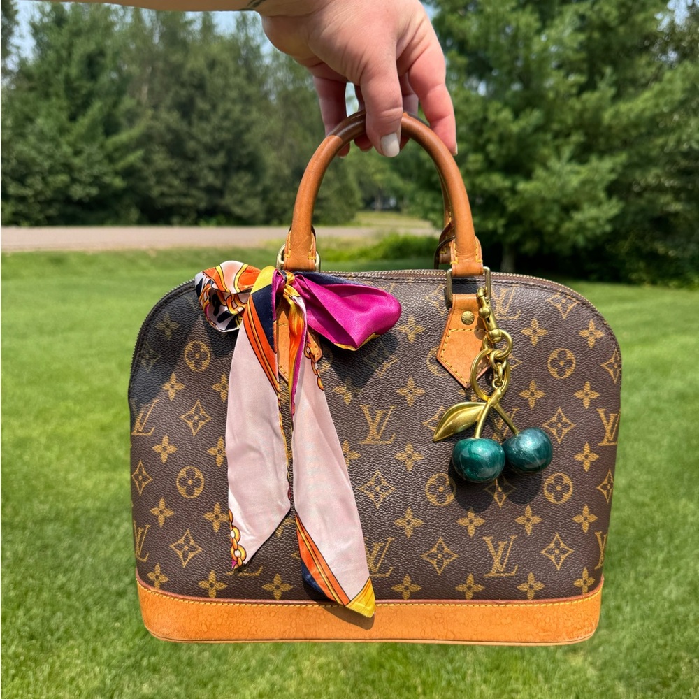 Authentic Louis Vuitton Alma Bag - Monogram Canvas with Leather Trim